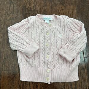 Ralph Lauren Light Pink Cable Knit Cardigan